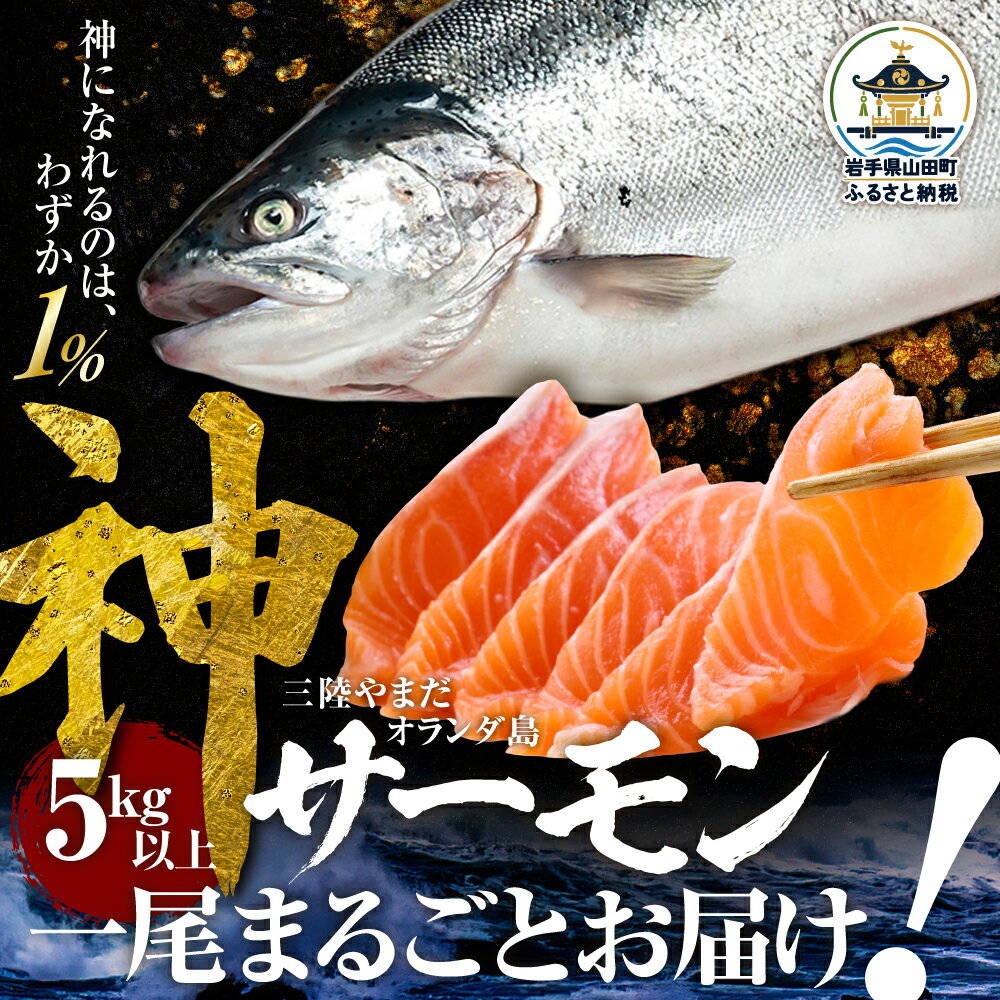 【ふるさと納税】【R9年度先行予約】神 サーモン 数量限定 5キロ以上一尾まるごとお届け シリアルナンバー入りの木札つき【三陸やまだ漁協】三陸山田 山田町 山田湾 山田産 トラウトサーモン 鮭 養殖 刺身 カルパッチョ 生食