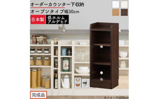 
                  【完成品でお届け】オーダーカウンター下収納 オープンタイプ〔幅30cm〕（選べる4色）カウンター下収納 薄型 約 奥行22cm 高さ80cm チェスト オープンラック ロータイプ 収納 木製 スリム 食器棚 KKANRA945129
                
