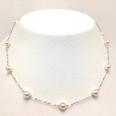 ふるさと納税 志摩市 老舗の真珠専門店・アコヤ真珠 ステーション ネックレス 6.5〜7.0ミリ K18WG |  | 01