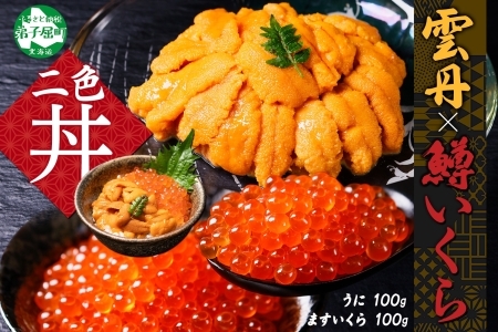 3404. うに チリ産 冷凍 100g 鱒いくら醤油漬け 100g セット ウニ 雲丹 チリ産 ますいくら 鱒 マス イクラ いくら いくら醤油漬け 海鮮 海鮮丼 送料無料 北海道 弟子屈町