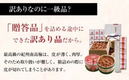 昔ながらのすっぱい白干梅　紀州南高梅　訳あり　皮切れ1kg（500×2パック）セット