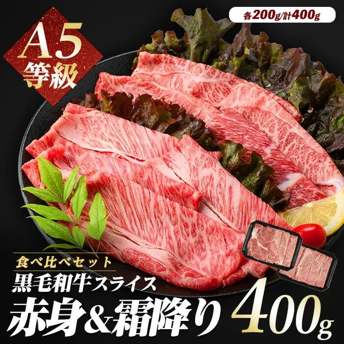 A5等級鹿児島県産黒毛和牛2種のスライスセット400g カミチク IB112-010 牛肉 牛肉 
