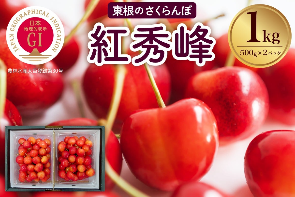 
                  【2026年産 先行予約】山形東根市産 GI さくらんぼ「紅秀峰」1kg 滝口観光果樹園提供 hi030-043
                