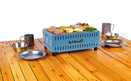 『Do It Yourself!!』 卓上シチリン （ライトブルー） キャンプ用品 アウトドア用品 ソロキャンプ 卓上七輪 コラボ七輪【015S083】