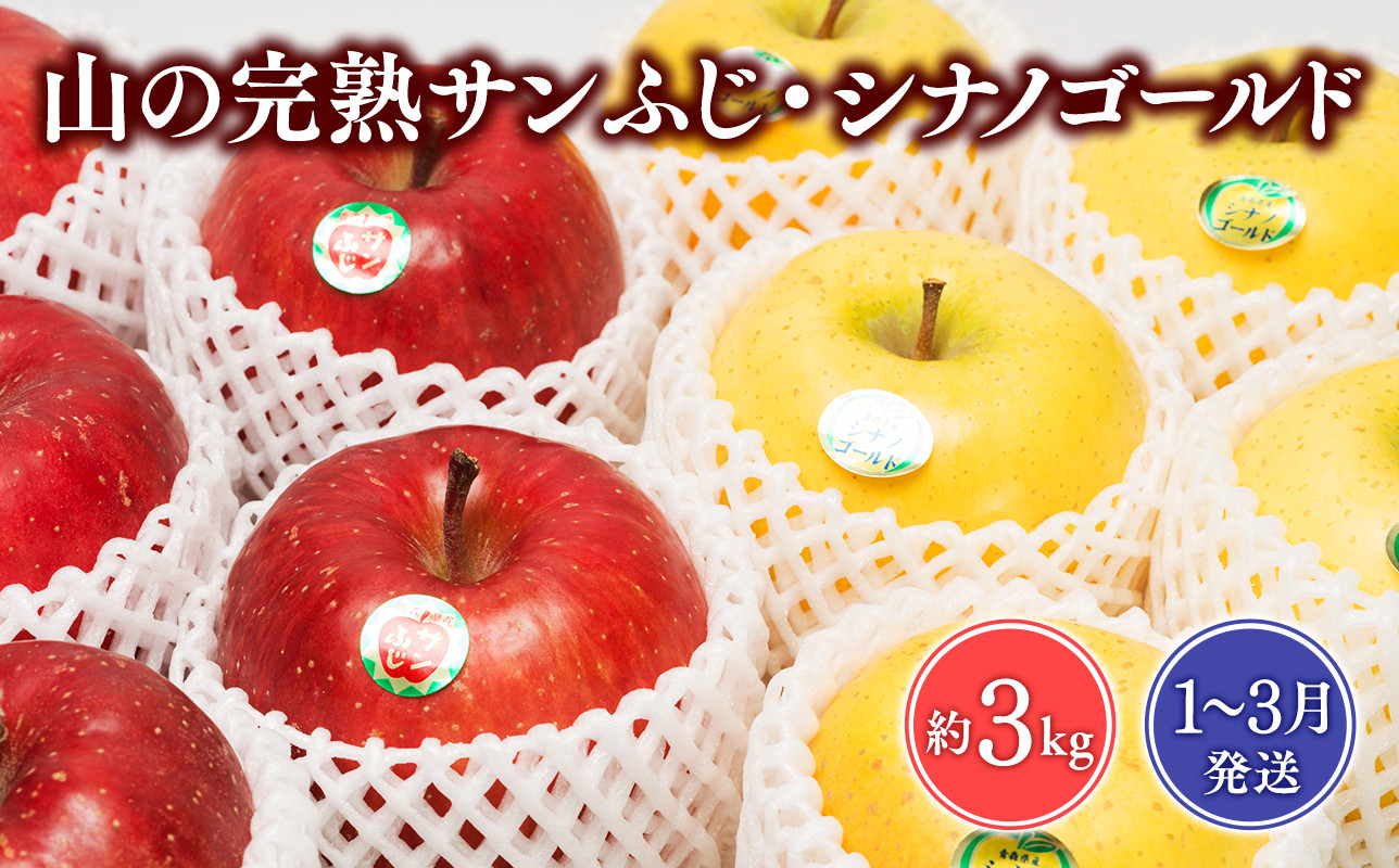 
            ≪1~3月発送≫山の完熟サンふじ・シナノゴールド約3kg 【青森県 平川市 吹田りんご園】シナノ ゴールド サンふじ ふじ りんご リンゴ 果物 くだもの フルーツ 平川市産 完熟りんご 
          