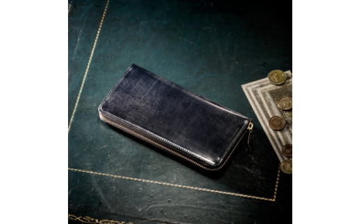 ＜ココマイスター＞COCOMEISTER ブライドル グランドウォレット(ダークネイビー)【1679706】