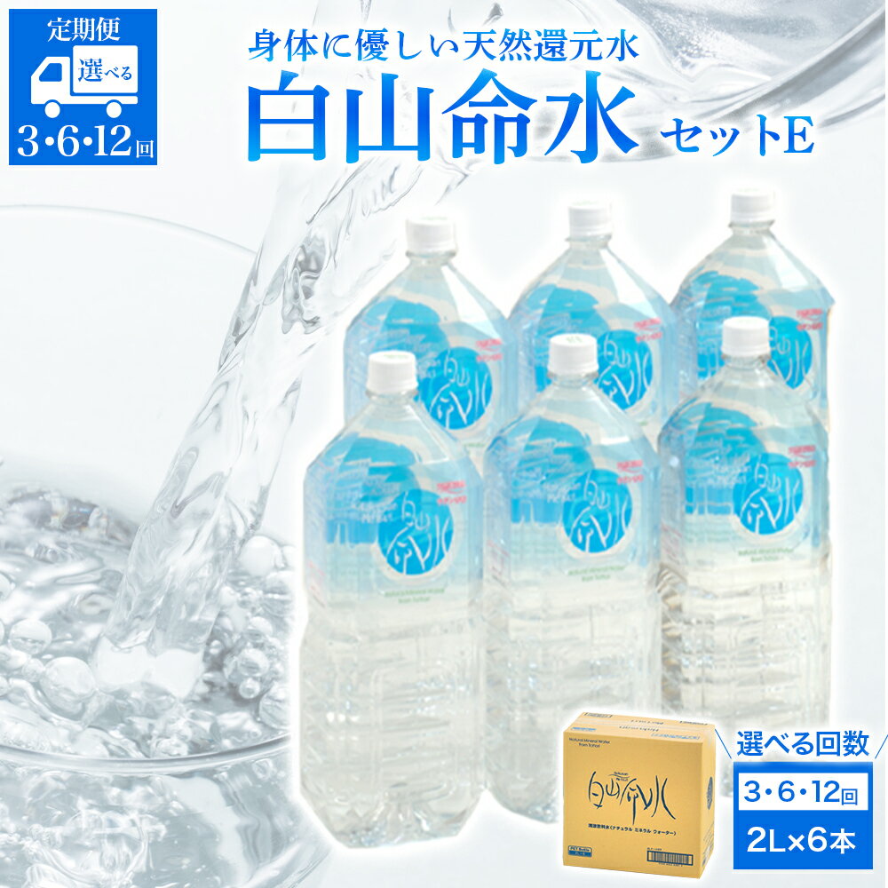 【ふるさと納税】白山命水 セットE 3回 6回 12回 定期便（ペットボトル2L×6本入り） ミネラルウォーター 国産 人気 水 白山命水 天然水 定期 定期便
