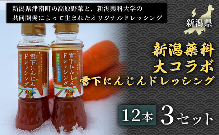 新潟薬科大コラボ 雪下にんじんドレッシング12本セット 3セット| 津南町 にんじん
