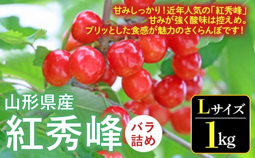 【2027年先行予約】さくらんぼ 紅秀峰（Lサイズ）秀品 バラ詰め 1kg FSY-0534