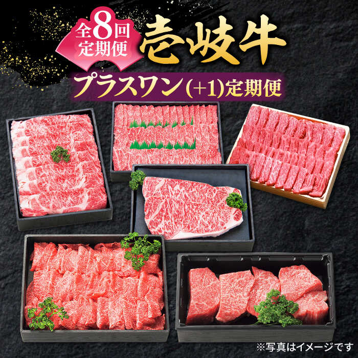 【ふるさと納税】【全8回定期便】 特選 壱岐牛 プラスワン（＋1）定期便 《壱岐市》【太陽商事】[JDL097] 肉 牛肉 ステーキ サーロイン モモ 焼肉 すき焼き しゃぶしゃぶ 鍋 赤身 定期便 306000 306000円 冷凍配送