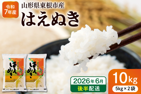 【令和7年産米】※2026年6月後半発送※ はえぬき10kg 山形県 東根市産 深瀬商店提供 hi053-063-063（2025年 令和7年産 山形 送料無料 東北 白米 精米 お米 こめ ブランド米 ごはん ご飯 おにぎり 米どころ お取り寄せグルメ）