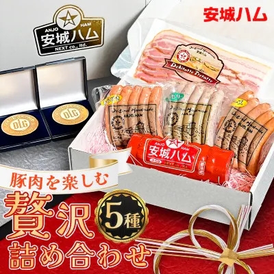 
                  「豚肉を楽しむ」 安城ハム ソーセージ等 5種贅沢詰め合わせ!DJセット　デンパークハム工房内製造_ソーセージ ハム 詰め合わせ 豚肉 加工品 セット 食べ比べ おつまみ 惣菜 美味しい 人気 おすすめ ギフト 贈答 送料無料【1632733】
                