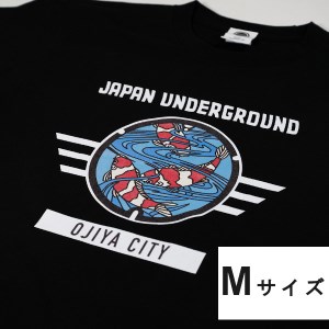 r05-014-008-2 新潟県 小千谷市 マンホール Tシャツ（黒） 錦鯉デザイン【Mサイズ】