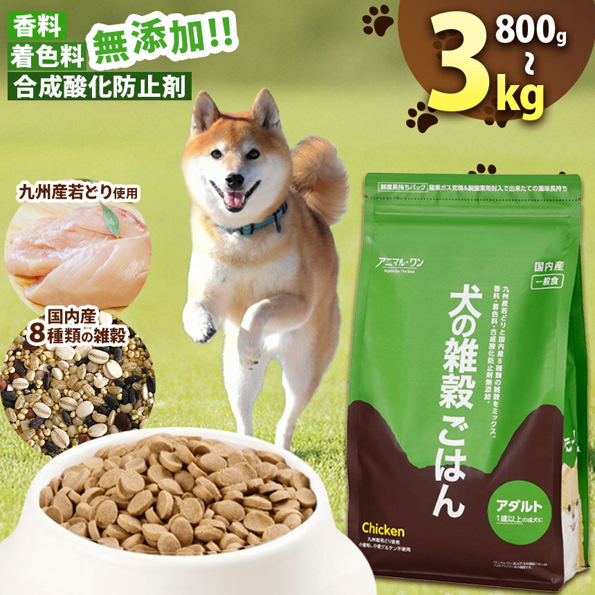 【ふるさと納税】選べる 容量 約800g 約1.6kg 約3kg アニマル・ワン 雑穀ごはん | 愛犬 犬 ドッグフード 雑穀 国産 無添加 プレミアム 熊本県 玉名市
