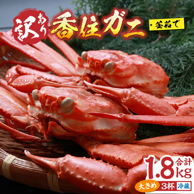 【ふるさと納税】訳あり カニ 香住ガニ 浜茹で 3杯 約1.8kg 大きめ 冷蔵 蟹 ボイル 不揃い 傷 香住蟹 姿 紅ズワイガニ カニ鍋 焼き蟹 しゃぶしゃぶ カニしゃぶ かに カニ爪 脚 足 紅ズワイ国産 規格外 （欠足 傷 汚れなど）20000円 07-14 9月中旬以降