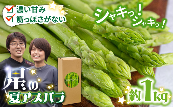 【2025年5月下旬～発送】【数量限定】甘い！柔らかい！グリーン アスパラガス 約1kg / 採れたて 新鮮 旬 産地直送 野菜 3L 2L L サイズミックス / 南島原市 / ほしのYA [SEY001]