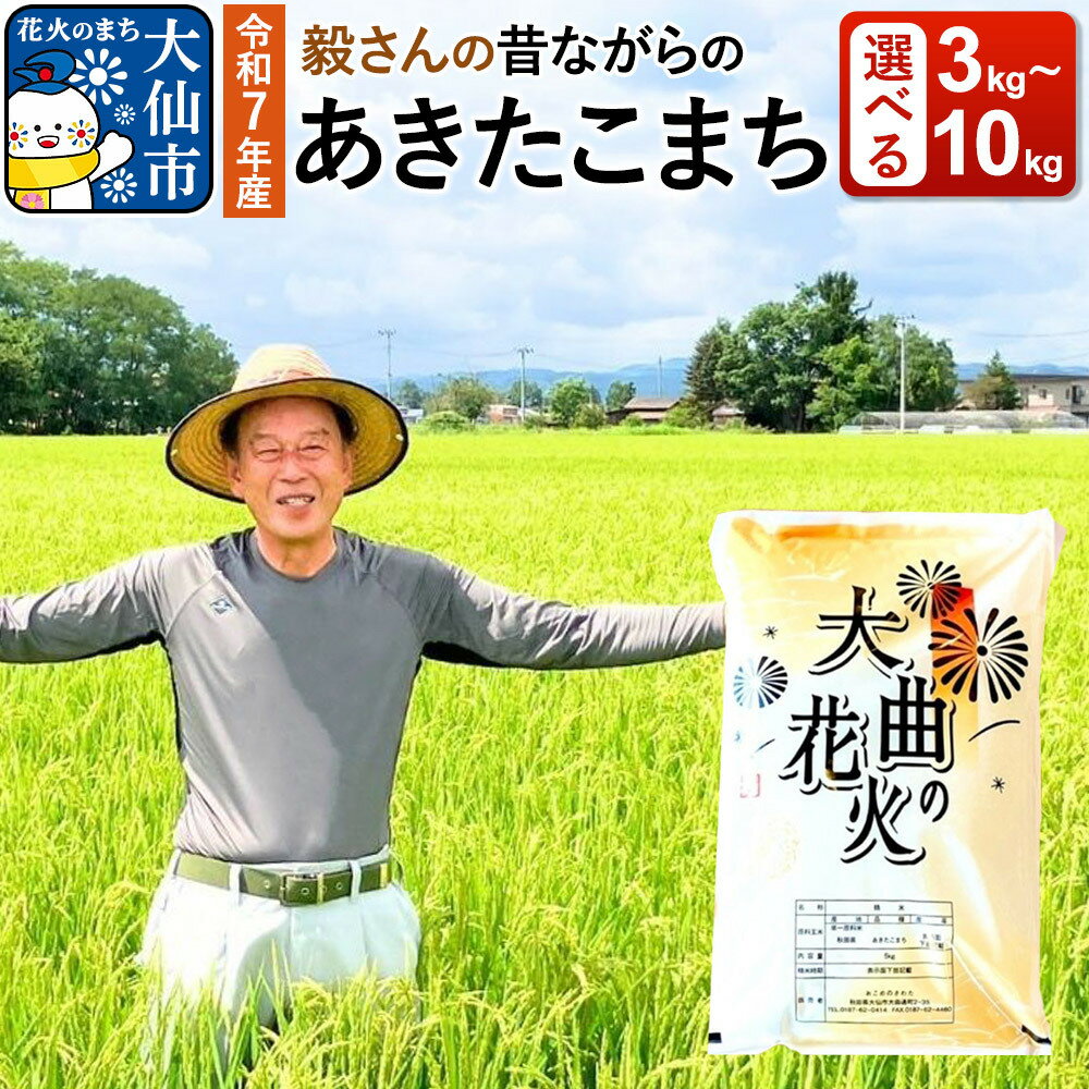 【ふるさと納税】米 令和7年産 毅さんの【昔ながらのあきたこまち】選べる容量【3kg／5kg／10kg】