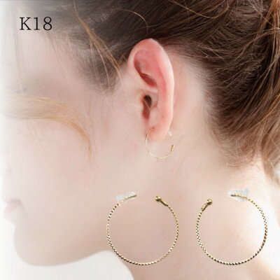 【ふるさと納税】【山梨県】【ジュエリー】K18 hoop/フープ ピアス　1ペア【配送不可地域：離島・沖縄県】【1502078】