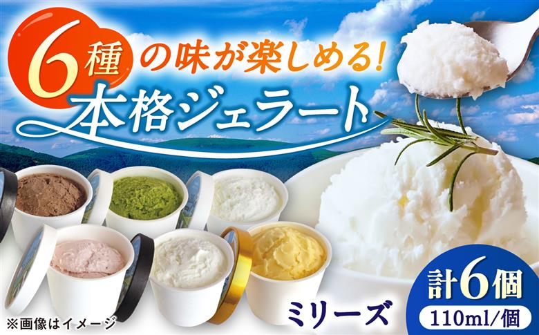 本格ジェラート ミリーズ6個セット 110ml×6個 / アイスクリーム / 佐賀県 / 松本アイス工房 [41AOAA001]