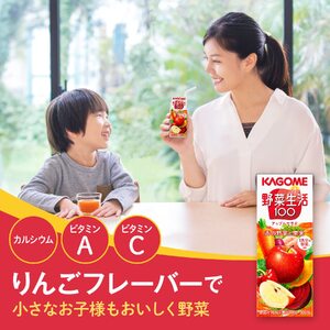 【 定期便 7ヶ月連続お届け 】 カゴメ 野菜生活100 アップルサラダ 200ml×48本 ジュース 野菜 果実ミックスジュース 果汁飲料 紙パック 砂糖不使用 1食分の野菜 カルシウム ビタミンA