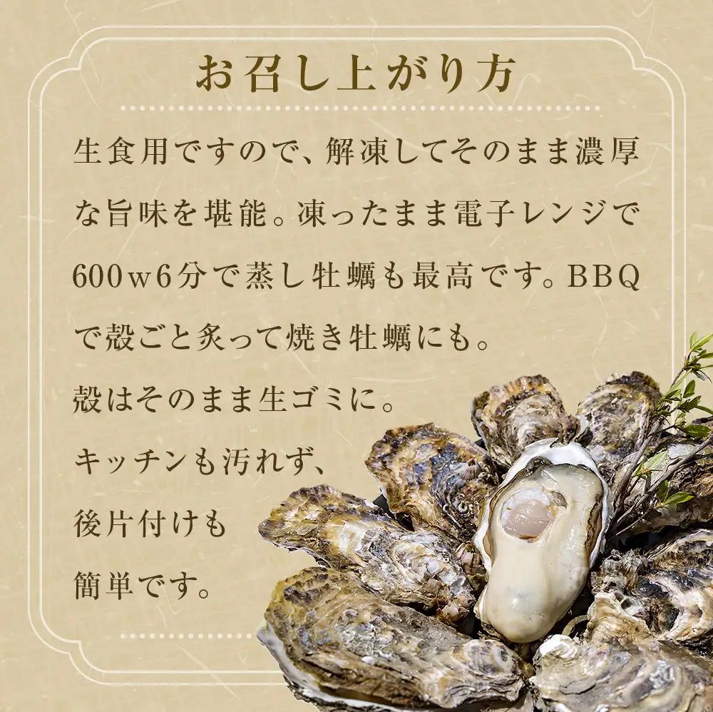 宮城県産 牡蠣 殻付き 生食用 18個（6個入×3袋） 冷凍 カキ