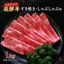 【ふるさと納税】牛肉 飛騨牛 すき焼き しゃぶしゃぶ セット 赤身 モモ 又は カタ 1kg 黒毛和牛 A5 美味しい お肉 牛 肉 和牛 すき焼き肉 すきやき すき焼肉 しゃぶしゃぶ肉 【岐阜県池田町】　夕飯 晩御飯 しゃぶしゃぶ用赤身 すき焼き用赤身