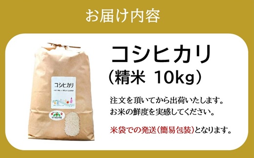 コシヒカリ＜特別栽培米＞精米 10㎏（減農薬 有機肥料 お米 米 おこめ こめ 白米 こしひかり 令和7年産）【002308C】