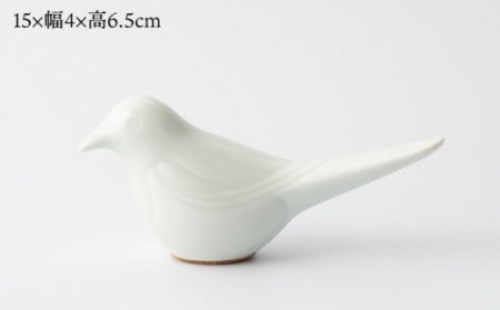 カササギの置物(白) NBB016 やきもの焼き物インテリア置物