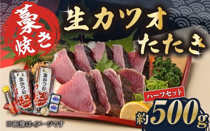藁焼き　生カツオたたきハーフセット（冷蔵) 約500g 3～4人前【土佐黒潮水産】 [ATCQ002]