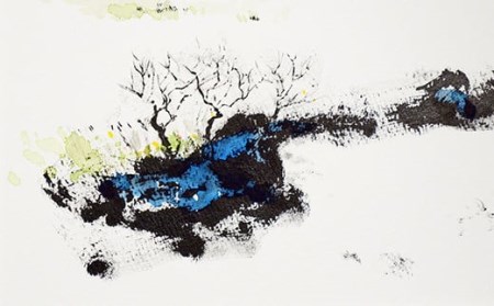 北海道釧路町の大自然　絵画「早春の釧路湿原」　1枚(F4号サイズ)【1276725】