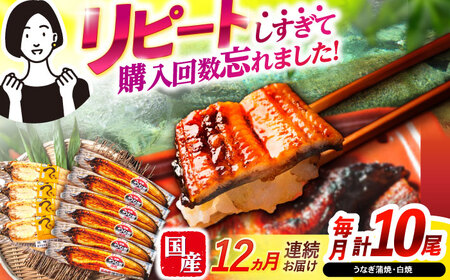 【12回定期便】【諫早淡水】うなぎ蒲焼6尾＆白焼き4尾セット / うなぎ 蒲焼 白焼き 詰め合わせ　セット / 諫早市 / 諫早淡水[AHAT041]