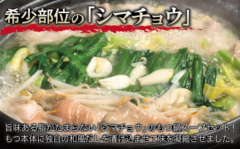牛もつ鍋セット スープ付 約3人前【味付け 小分け 牛肉 ホルモン 醤油ベーススープ 簡単調理 お試し】 G3451