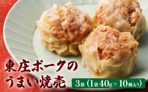 
東庄ポークのうまい焼売 3袋（1袋40g×10個入り）計30個
