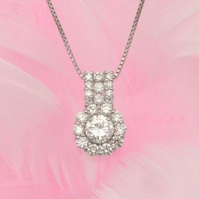 ふるさと納税 甲府市 プラチナ 1.3ctUP ダイヤモンド ペンダントネックレス　HH-019362 |  | 01