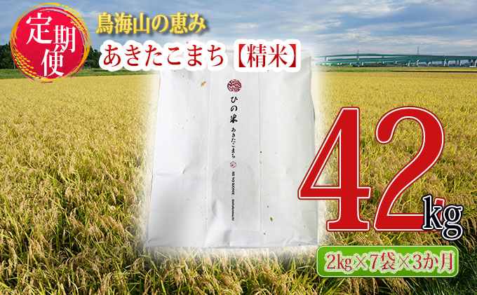 《定期便》14kg×3ヶ月 秋田県産 あきたこまち 精米 2kg×7袋 神宿る里の米「ひの米」（お米 小分け）