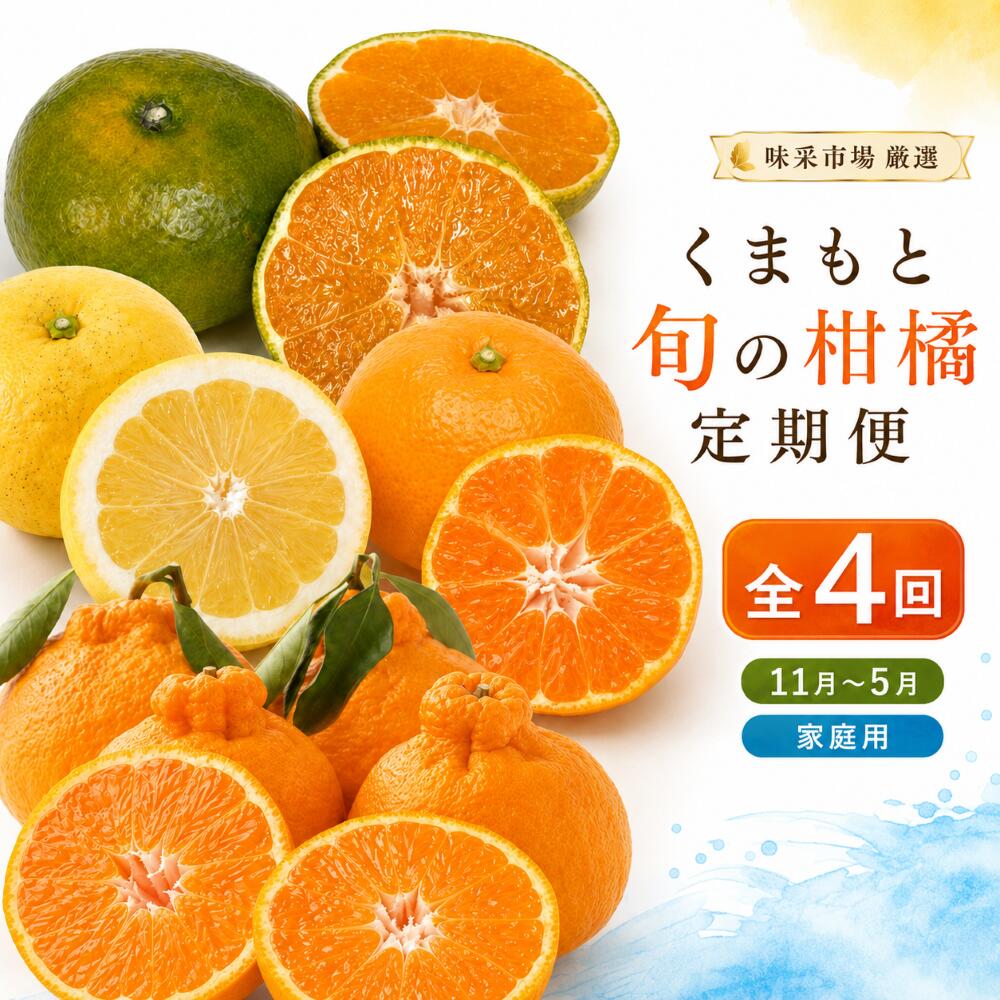 【ふるさと納税】柑橘 定期便 全4回 温州みかん 不知火 河内晩柑｜糖度厳選 みかん 果物 くだもの フルーツ 柑橘 柑橘類 家庭用 玉名 熊本 送料無料 小玉 大玉 混合 味采市場