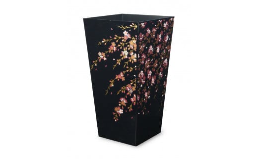 
                  蒔絵調 ダストボックス L角 9.5L 桜ブラック タツクラフト 【Tk143】
                