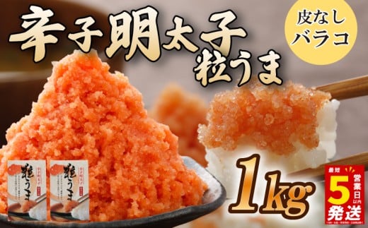 ＼5営業日以内発送／ 選べる容量 バラコ 明太子 1kg(500g×2箱) めんたいこ 明太子 辛子明太子 からしめんたいこ menntaiko mentaiko 明太 卵 海鮮 魚介類 魚介 海産物 ばらこ 粒 博多名物 福岡県 川崎