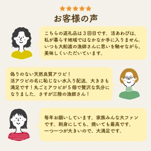 活あわび 大サイズ 5個 約650g 冷蔵 あわび