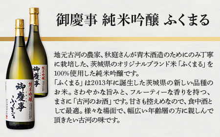 御慶事 純米吟醸飲み比べ3本セット（ひたち錦・雄町・ふくまる）720ml　各1本 ※離島への配送不可｜酒 お酒 地酒 日本酒 飲み比べ セット ギフト 家飲み 贈答 贈り物 古河市 お祝 ご褒美 プレ