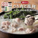 【ふるさと納税】【宮崎素材のお鍋セット】ひき肉と塩糀のみぞれほうれん草鍋セット