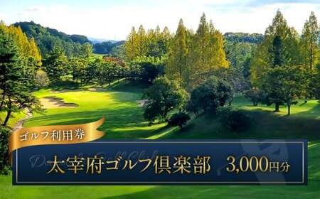 太宰府ゴルフ倶楽部 ゴルフ利用券 3,000円分 ／ ゴルフ ゴルフ場 ゴルフ場利用券 チケット 券 ゴルフプレー スポーツ 九州 福岡県 太宰府市