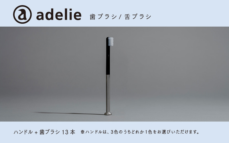 
            adelie 歯ブラシセット (ハンドル1本＋替え歯ブラシ13個)[D-13201]
          