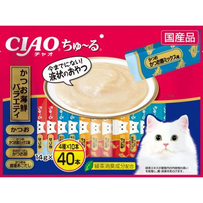 ふるさと納税 静岡市 いなば　猫・CIAOちゅ〜る　かつお海鮮バラエティ　(14g×40本)×8袋
