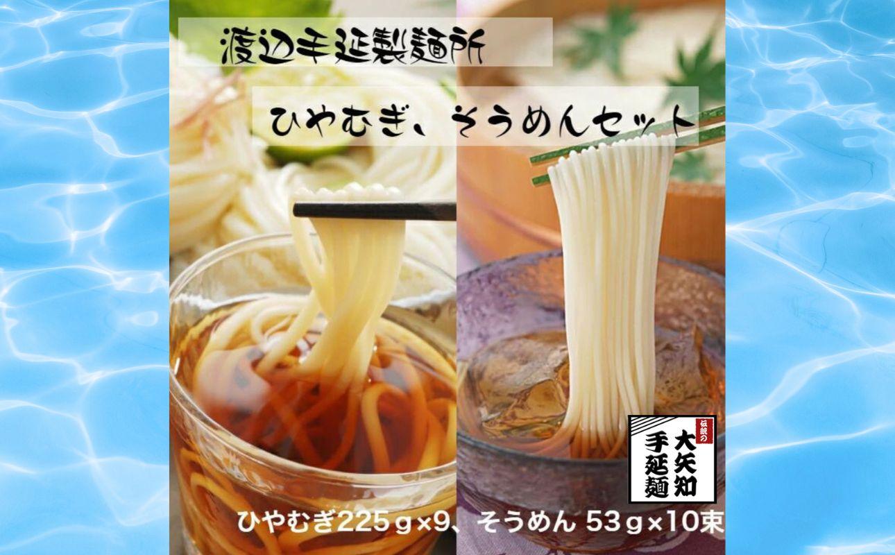 TV番組「マツコ＆有吉 かりそめ天国」紹介店　冷や麦＆そうめん詰め合わせセット【冷や麦9束＆そうめん10束】渡辺手延製?所／王道の名産品　四日市　おおやち　大矢知伝承の味　清流　ミネラル　職人技　高級?　手延べ麺　手延べめん　冷麦　冷や麦　そうめん　素?　ソーメン　美味しい　ツルツル　食感　夏　夏に食べたい一品　夏バテ防止　おすすめ