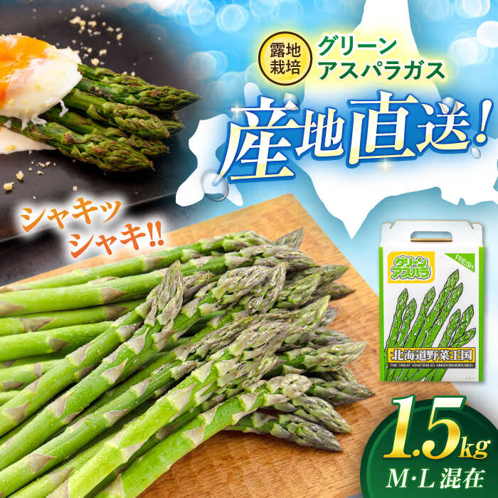 【ふるさと納税】【2026年5月上旬以降順次発送】グリーンアスパラガス 1.5kg （M・L混在/露地栽培）《喜茂別町》【久保田農園】 アスパラ アスパラガス グリーンアスパラ 冷蔵 冷蔵配送 野菜 春野菜 季節の野菜 北海道 26年発送 [AJAM001] 13000 13000円