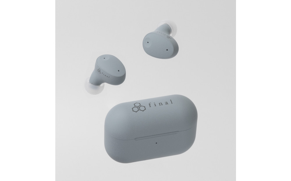 ANC完全ワイヤレスイヤホン final ZE300 SKY GRAY/ ZE3000の小型モデル /ノイズキャンセリング/ノイキャン/外音取り込み/マイク付き