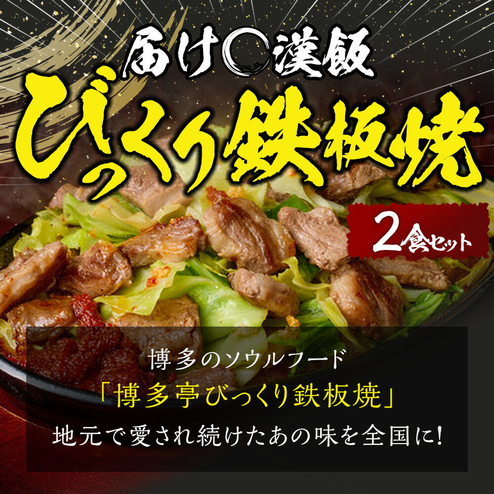 【ふるさと納税】福岡のソウルフードびっくり鉄板焼　2食セット