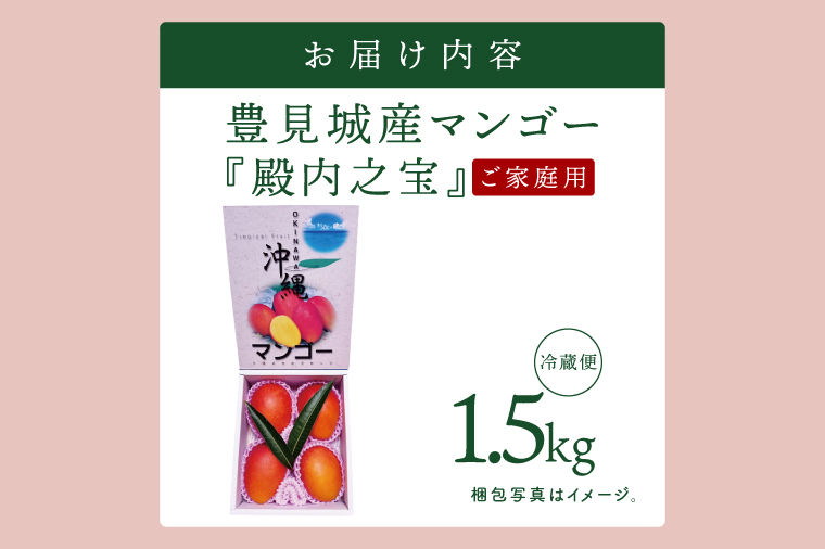 【2026年7月より順次発送】豊見城産マンゴー『殿内之宝(どぅんちのたから)』約1.5kg(ご家庭用)｜マンゴー フルーツ 果物 くだもの 先行予約 完熟マンゴー 沖縄フルーツ 家庭用 おきなわ 沖縄