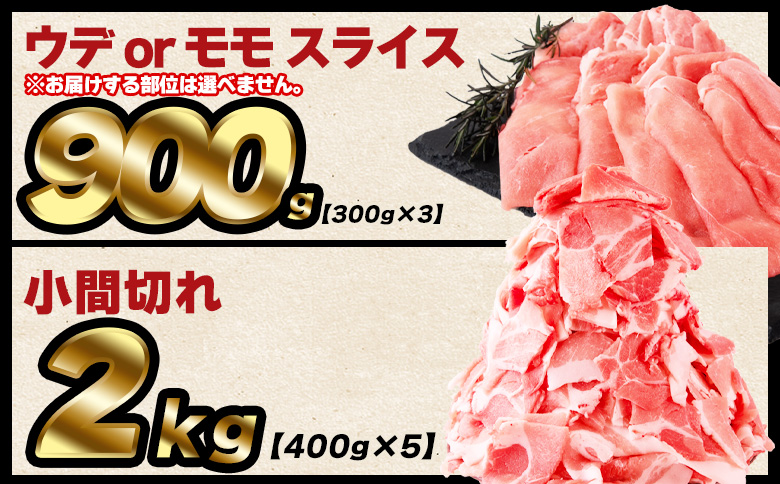 ＜豚肉バラエティー詰合せセット 4.1kg＞入金確認後、1ヶ月程度で発送【国産 宮崎県産 ぶた にく 精肉 とんかつ トンカツ 焼肉 焼き肉 スライス 小間切れ 豚こま 詰め合わせ 6種類 肩ロース 
